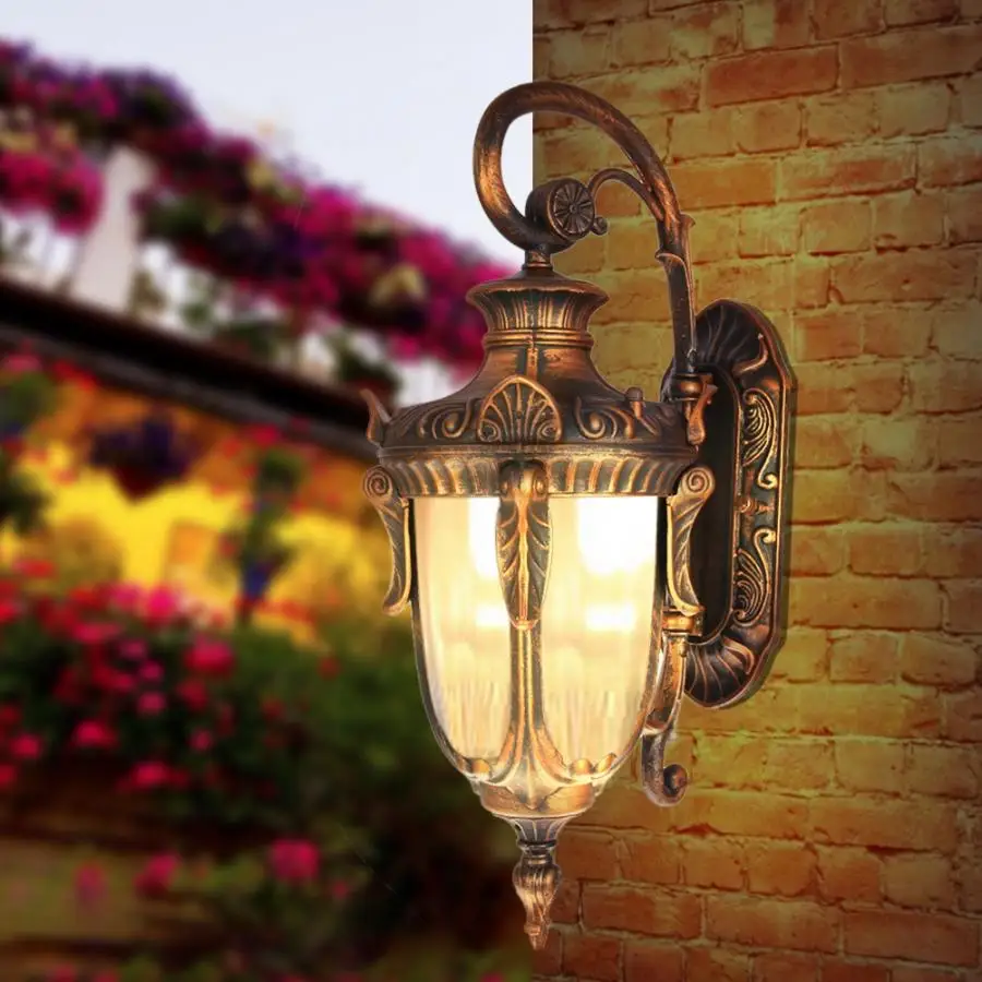 

AC 110-240V Retro Scone Wall Lamp E27 Base Waterproof Light For Bar Cafe Garden Courtyard