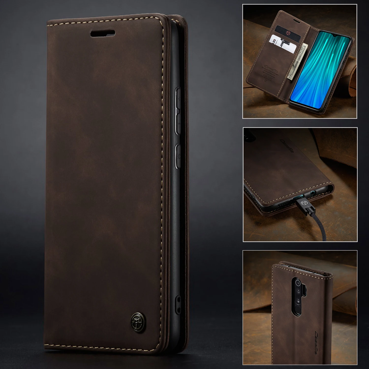 Чехол-книжка для Xiaomi Redmi Note 8 Pro кожа магнитный | Мобильные телефоны и аксессуары