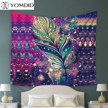 

Printed Mandala Tapestry Wall Hanging Tapestries Home Decoration Hippie Tapestry feather Beach Towel Throw Towel Yoga Mat
