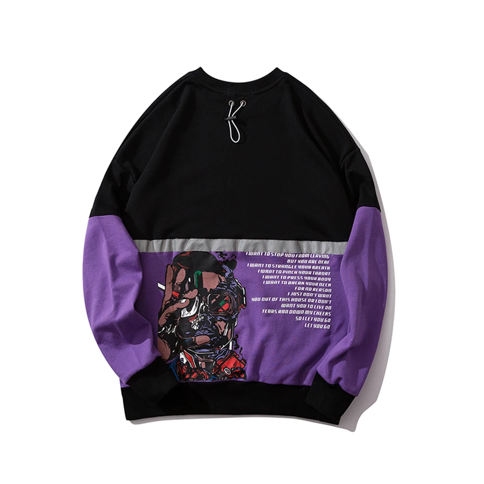 

Color Matching 3M Reflective Hoodie Loose Autumn and Winter New Men's Sweatshirt Stranger Things Pullover Long Sleeve Hoodies