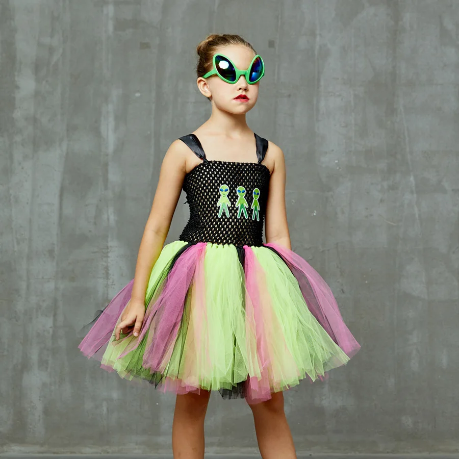 Alien Space Inspired Girl Tutu Costume Dress Holiday Pageant Birthday Halloween Girls Dress Party Princess Kids Fancy Clothes (9)