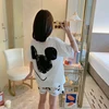 Disney Mickey White Women's Spring Summer Pajamas Set Three-piece Short Sleeve + Shorts + Trousers Soft And Comfortable Homewear 2