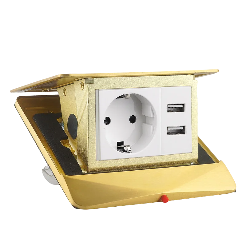 iGERCN pop up floor EU standard power socket with USB plug RJ45 port