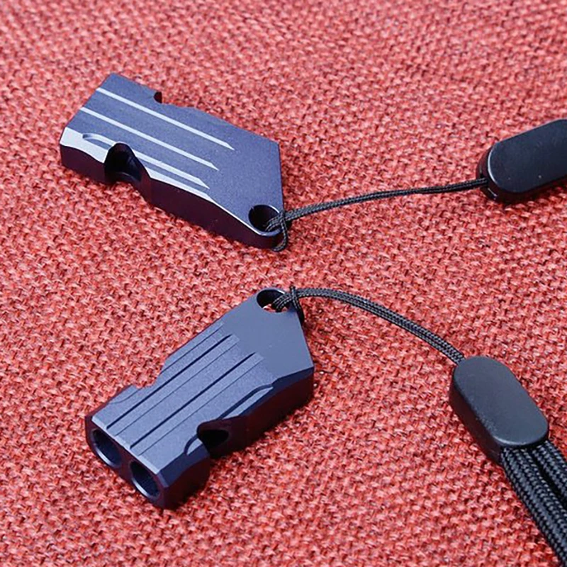 

Aluminium whistles Double-tube high-frequency field survival tools Lightweight rope post Outdoor life-saving equipment