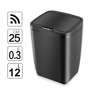 

Automatic Touchless Trash Cans Infrared Motion Sensor with Lid for Kitchen Bathroom Office Bedroom,12L/3.2Gal