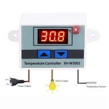 10A 12V 24V 110V 220VAC цифровой светодиодный регулятор температуры XH-W3001 для инкубатора охлаждение, Отопление Переключатель Термостат NTC сенсор