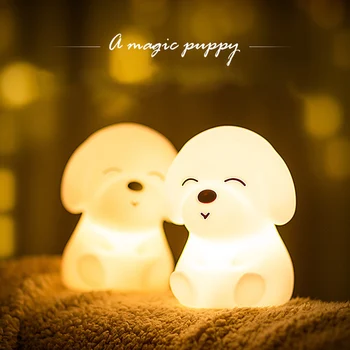 

For Children Cute Dog Night Light USB Rechargeable Baby Kids Room Remote Control Bedroom Bedside Color Changing Gift Dormitory