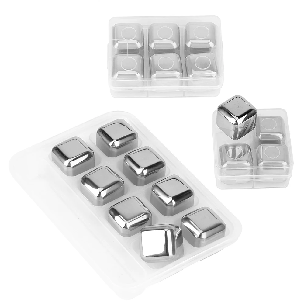 

Beer Drink Quick Frozen Ice Stone Red Wine Coolers Stainless Steel Ice Cubes Reusable Chilling Stones for Whiskey Wine