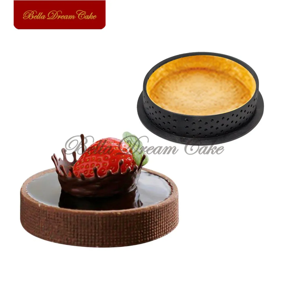 1 шт. круглая форма для мусса пластиковое кольцо Tart ПЕРФОРИРОВАННОЕ французского