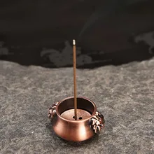 Мини-отверстия Чистый медный для благовоний горелка льва благовония конусы тарелка подставка для ароматических палочек Декор для дома и офиса буддийские храмы