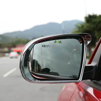 

ABS Chrome Rear View Mirror Rainshield Visor Cover Rain Eyebrow Rainproof Frame Trim For Jeep compass 2th 2017 - 2020