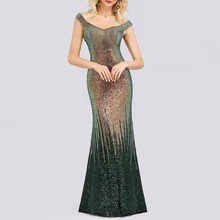 Вечернее платье, длинное, блестящее, новинка, v-образный вырез, женское, элегантное, с блестками, Русалка, макси, золотое, вечернее, вечернее, платье, официальное, Robe De Soiree