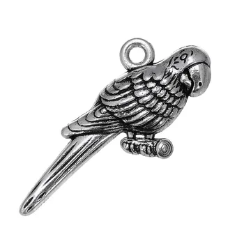 

10pcs Charms Parrot 16x33mm Antique Silver Color Pendant Parrot Charms For Jewelry Making Jewelry Accessoriess