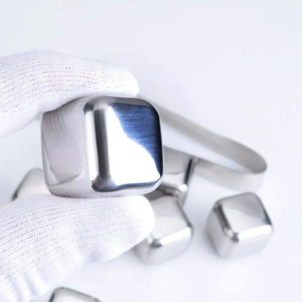 Whisky Stainless Steel Ice Cube 304 Stainless Steel Ice Blocks Lasting Unmelted Recycling Use For Bar Hotel Home