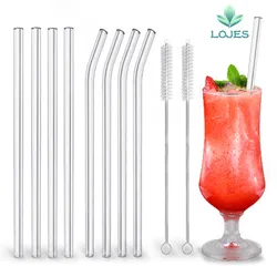 4Pcs Glass Straws Reusable Drinking Glass Tube Eco-friendly With Cleaning Brush Events Party Favors Supplies