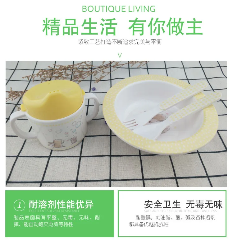 Manufacturers Customizable CHILDREN'S Tableware Set Creative Cartoon Four-piece Set Gift CHILDREN'S Tableware Set Pattern Custom