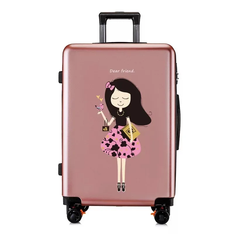 PC ABS чемодан на колесиках, студенческий чемодан на колесиках, багаж для путешествий, 20 дюймов, мультяшный стенд, одежда для багажа, чемодан на колесиках, модная сумка - Цвет: travel luggage14