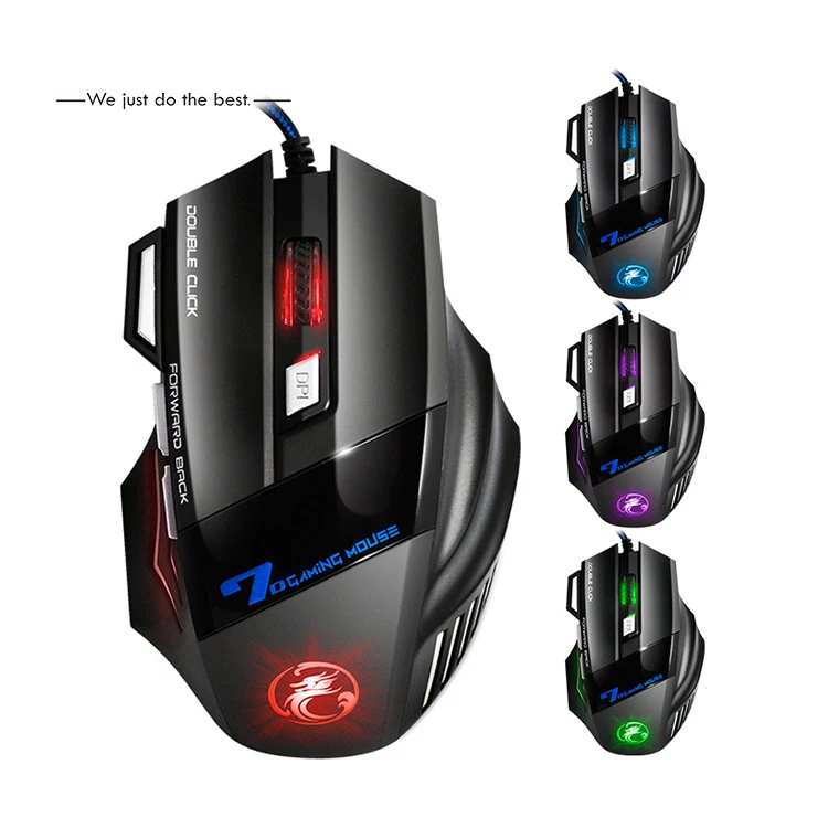 X7 двойной клик 7 кнопок USB Проводная оптическая компьютерная игровая мышь респираторный светодиодный подсветка Игровые мыши