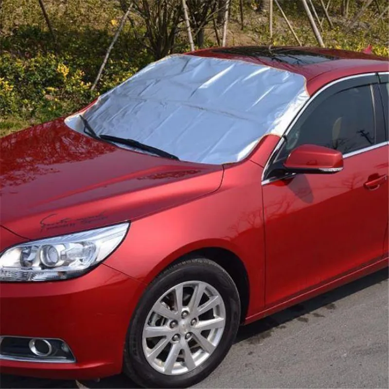 190T Polyester Taffeta Protective Auto Car Front Window Screen Windshield Anti Snow Ice Sun Shade Cover Block Silver | Автомобили и