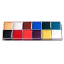 Фестиваль Кубка мира боди живопись игра клоун Хэллоуин Макияж масляная краска для лица 12 цветов Лицо окрашенные макияж Flash Tattoo