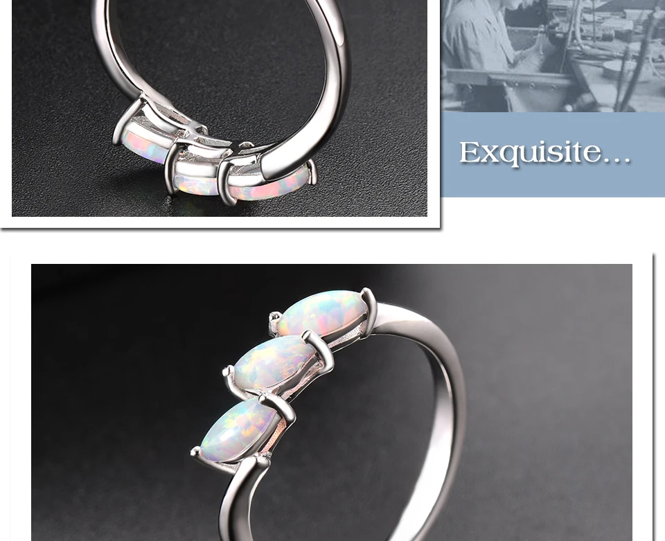Hutang 0.75ct Nano Opal Элегантное Кольцо Твердые кольца из стерлингового серебра 925 пробы Прекрасные Свадебные обручальные украшения для женщин подарок