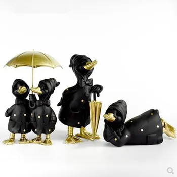 

European creative black duck craft ornaments, home office desktop decorations, birthday wedding gifts