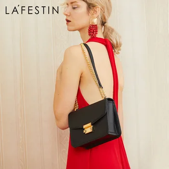 

LA FESTIN elegant geometric bag Luxury Shoulder bags Designer Genuine Leather Crossbody Bags For Women 2018 Messenger Bags