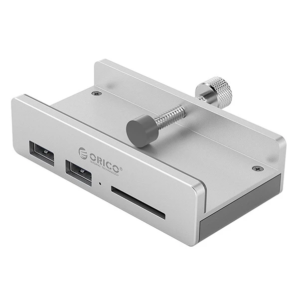 MH2AC-U3 USB 3,0 концентратор с зажимом и кардридером, алюминиевый сплав, 3 порта, высокоскоростной разветвитель, концентратор для настольного ноутбука - Цвет: MH2AC-U3