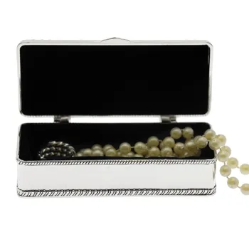 

Decorated-76251 Rectangular Jewellery Box Silver Metal _ 13x6,5x3,5 C