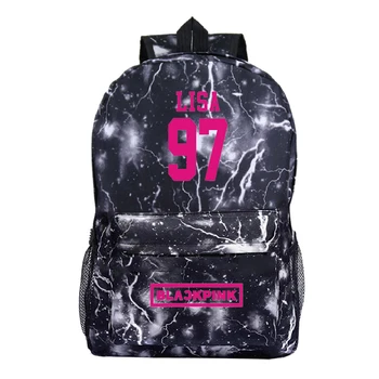 

2019 Kpop BLACKPINK LISA Backpack Women Korea Student School Bags for Teenage Girls Boys Large Nylon Back Pack USB Bagpack