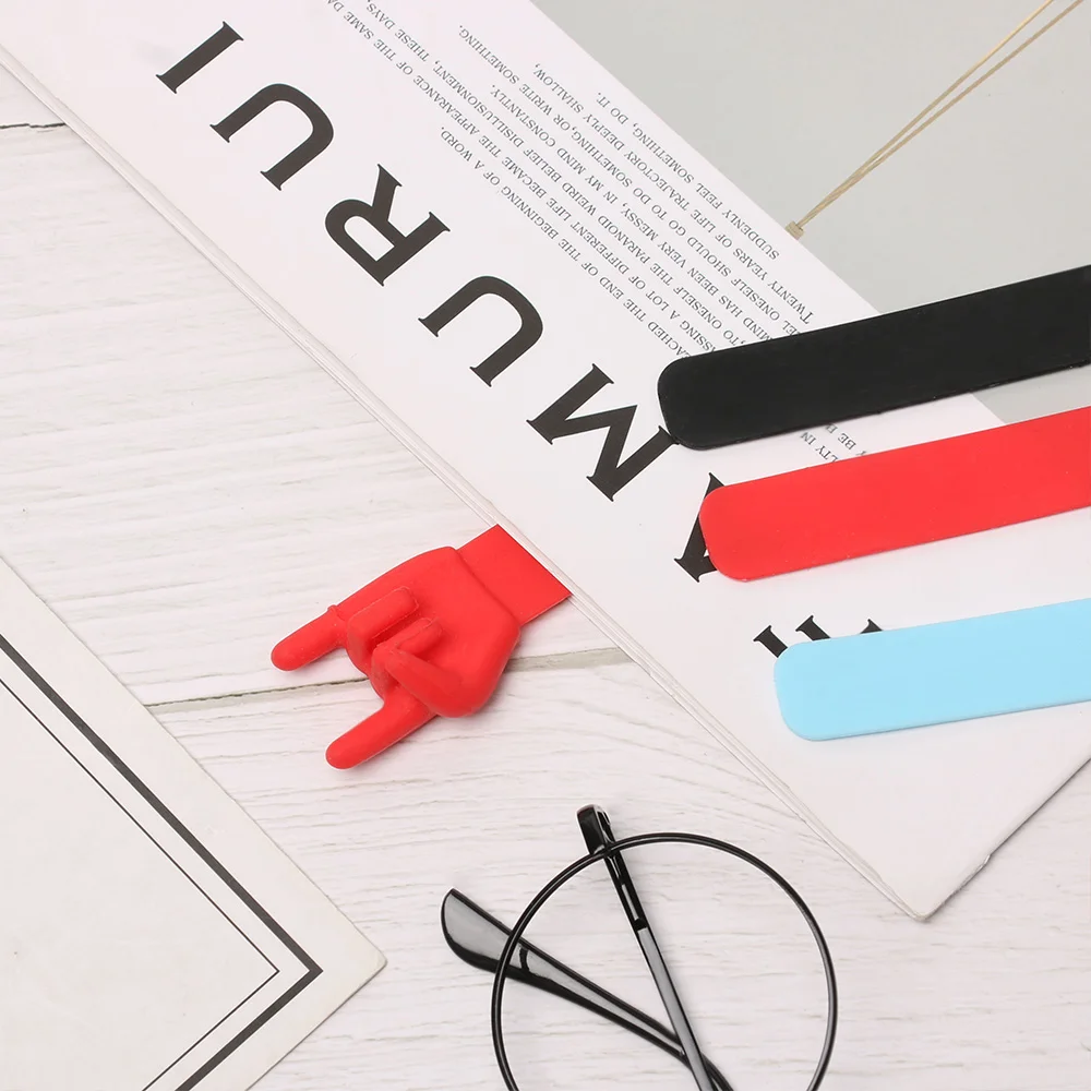 1 PC Creative Rock Gesture Music Bookmark Silicone Finger Point Personalized Bookmark Book Marker Office School Supplies