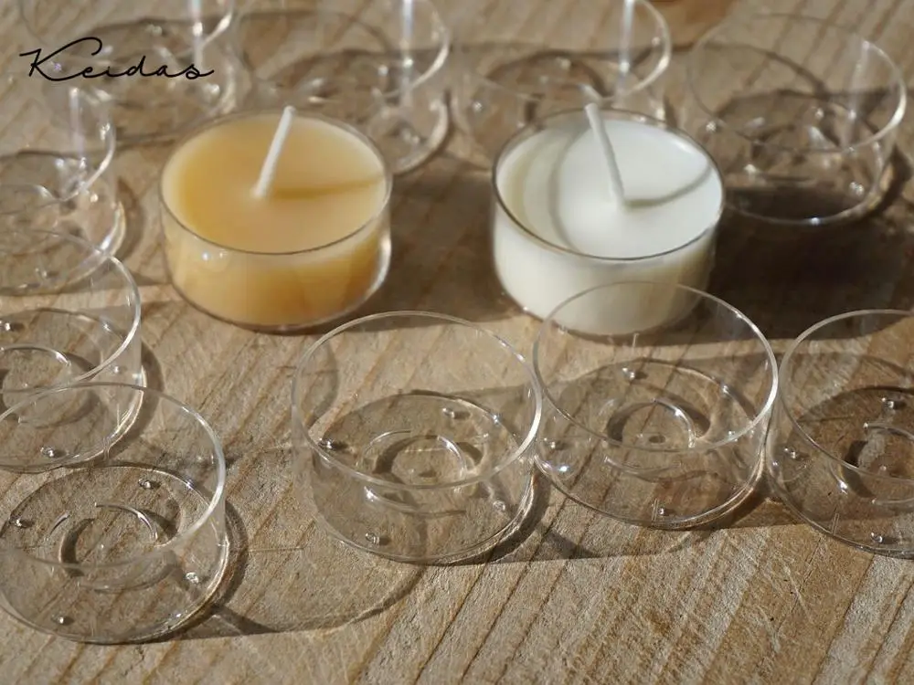 High Transparent Round Shape Plastic Candle Containers for DIY Holiday Celebration Candle Making 10PCS
