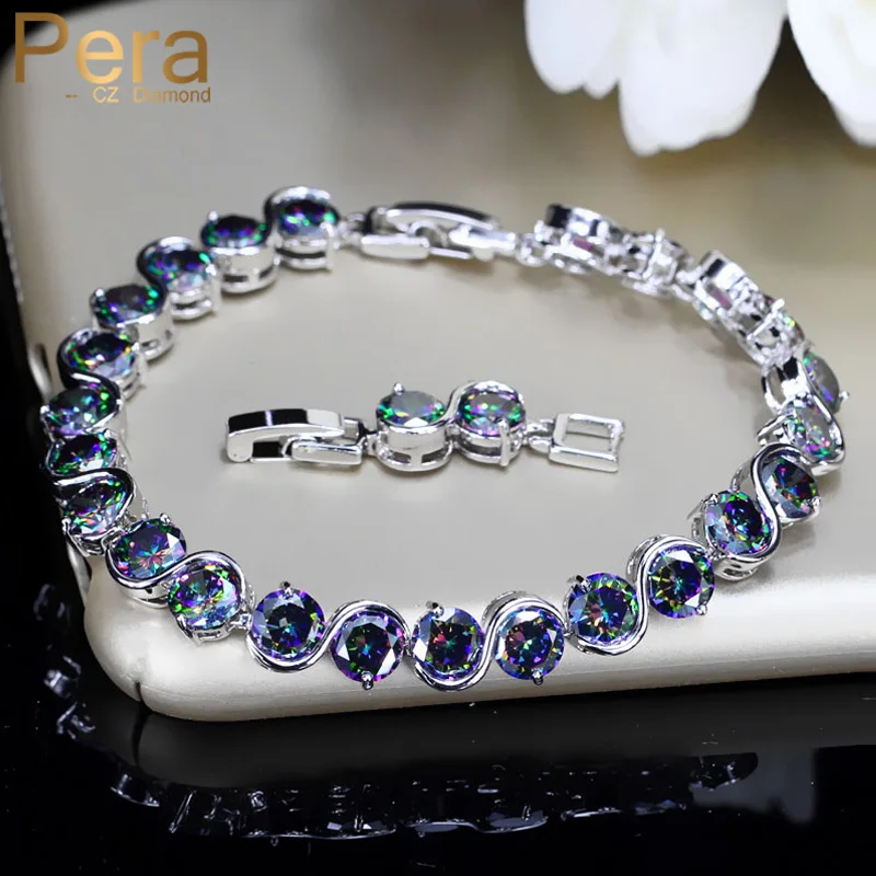 Женский браслет с круглыми звеньями из фианита B041|sterling silver bracelet|silver braceletbracelet jewelry