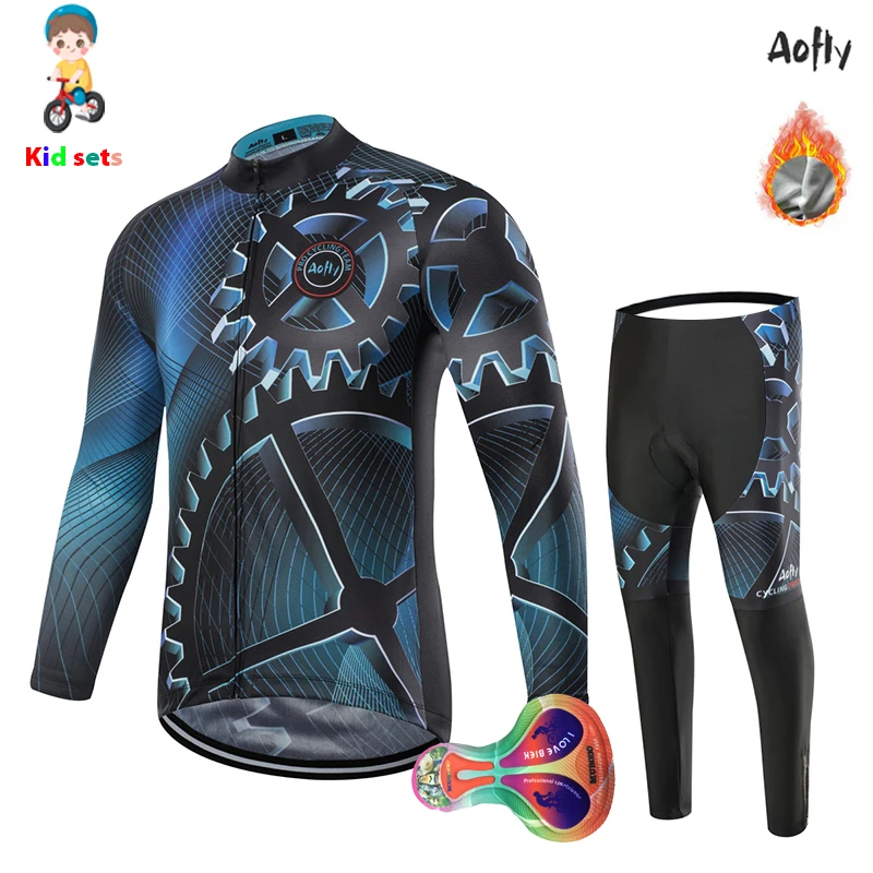 Детская зимняя кофта с длинными рукавами AOFLY зеленая для велоспорта и подушками