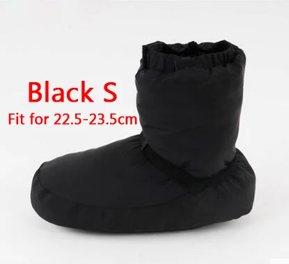 New Ballet Warm-ups For Women Ballet Pointe Dance Shoes Soft Dance Boots Protection Foot Warm Shoes Winter Fitness Boots - Цвет: Black S