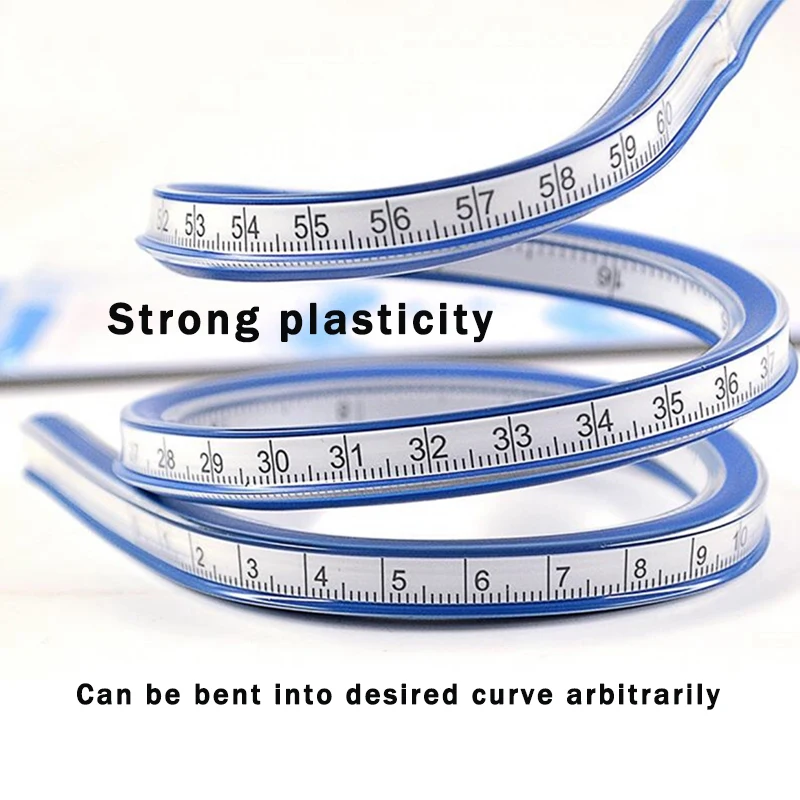 

Flexible Curve Ruler Soft Arbitrary Curve Ruler 30/40/50/60cm PVC Drafting Drawing Measure Tool Tape/Ruler Clothing/Architecture