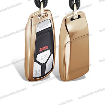 

Lsrtw2017 Zinc Alloy Leather Car Key Case Remote Control Key Case for Audi A4 A6 Q5 A5 A8 Q7 Interior Accessories
