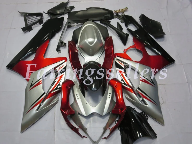 

Injection Molding New ABS Motorcycle Fairings kit Fit For Suzuki GSX-R1000 2005 2006 K5 gsxr 1000 Fairings Red and Silver