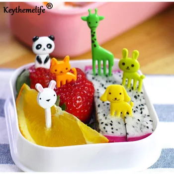 

10pcs/Bag Mini Animal Farm Food Fork Cartoon Vegetable Fruit Forks Picks Set For Party Tableware Christmas Decoration For Home @
