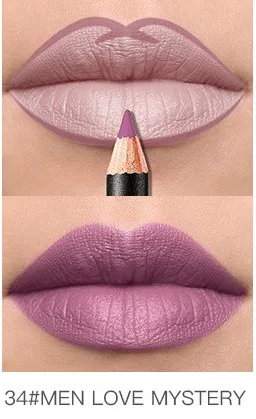 34 Pudaier12-color подводка для губ водостойкая прочная обесцвечивающая Обнаженная Блеск для губ матовая подводка для губ Губная помада ручка - Цвет: 34