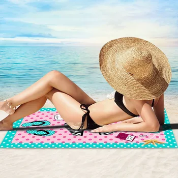 

Microfiber Beach Towel Cartoon Printed Summer Bath Towels For Adults Big Beach Mat Quick Dry Swimming Poncho Blanket Travel