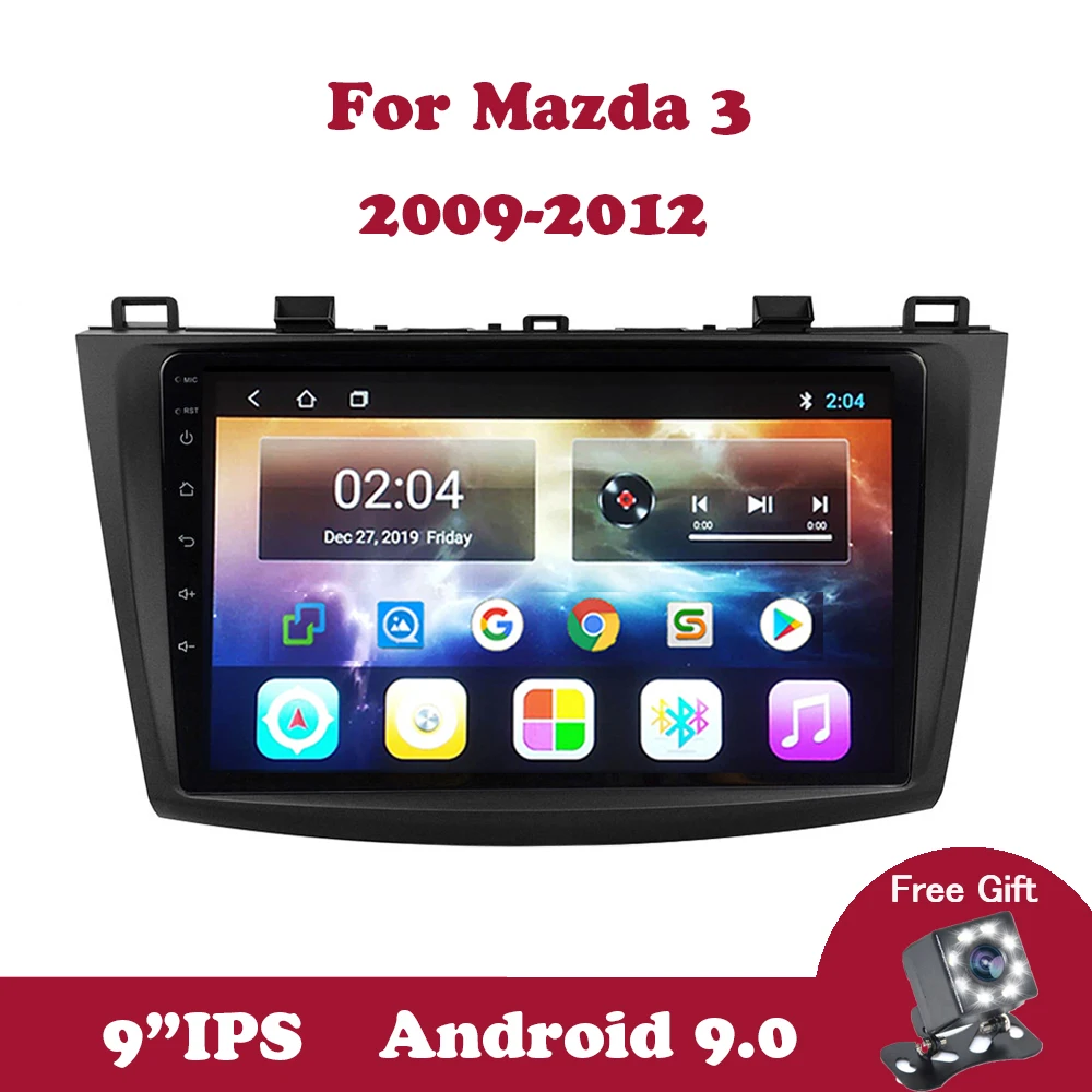 

Android 9.0 IPS Touchscreen Quad-Core Car Stereo Radio Multimedia Player for Mazda 3 2004 2005 2006 2007 2008 2009 TPMS Wifi OBD