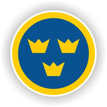 

Hot Funny Sweden Air Force Round Flag Car Sticker Art Pattern Decal Decoration Motorcycle PVC 13cm X 13cm
