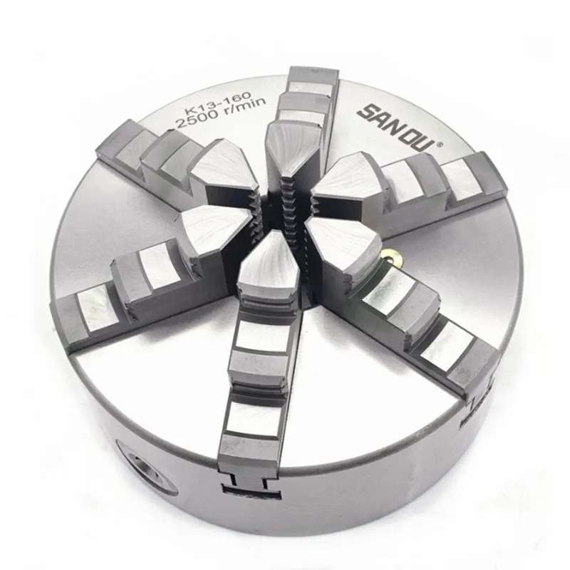 K13-160 6 jaw 셀프 센터링 척 160mm 선반 부품 경화 강철 SANOU 브랜드