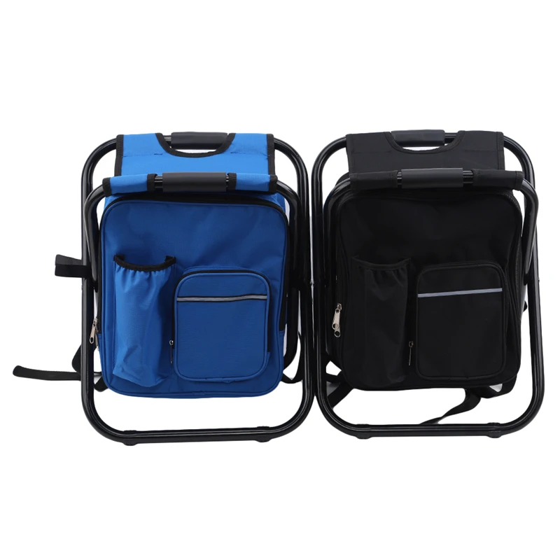 Outdoor Folding Chair Camping Fishing Chair Stool Portable Backpack Cooler Insulated Picnic Tools Bag Hiking Seat Table Bag 3