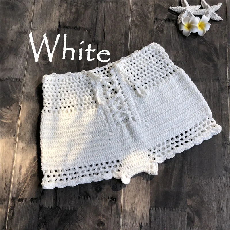 crochet bikini Hiking bikini Bottoms Sports Swimwear Sexy swimsuit Hole -out Handmade Knitting Shorts Women's Clothing swim suit