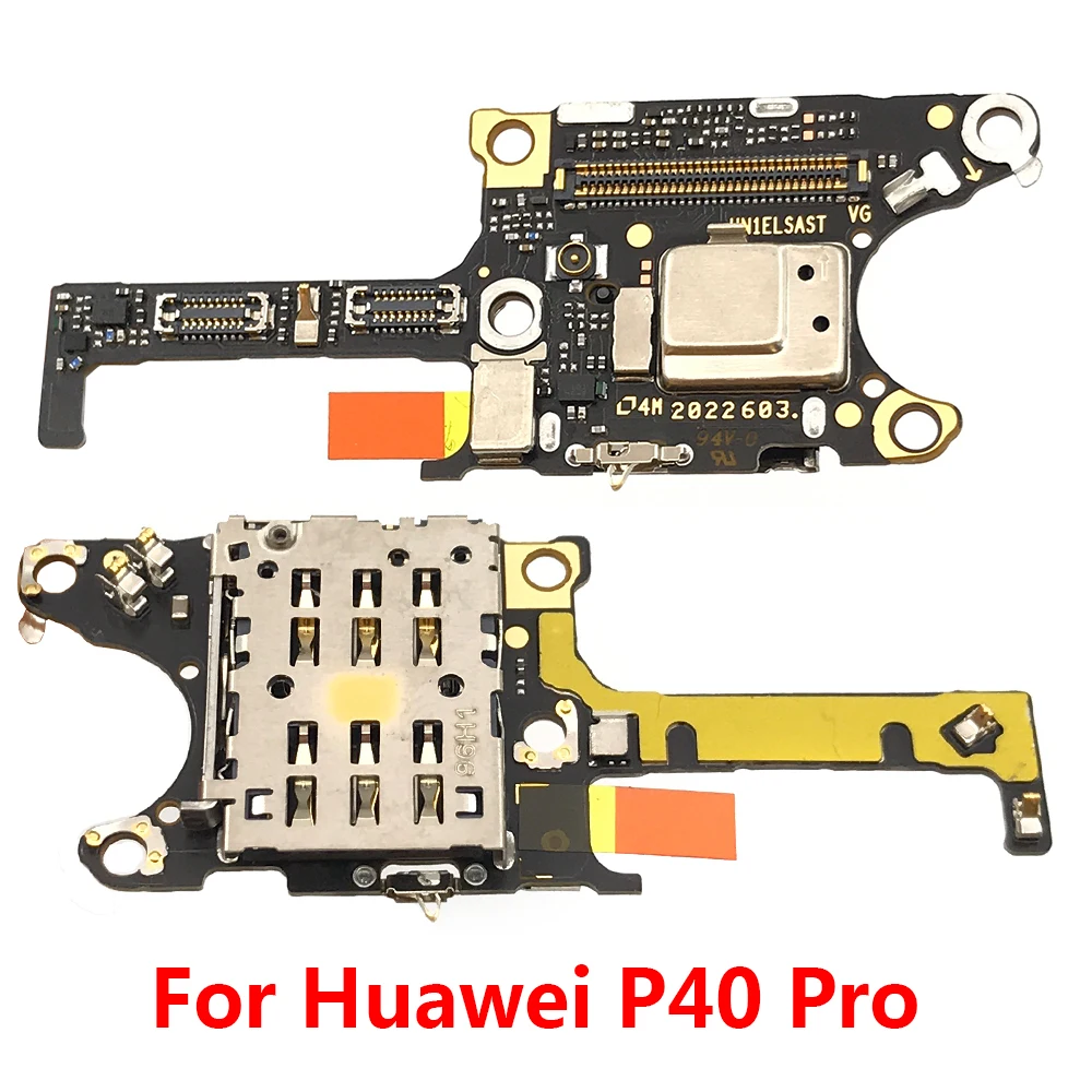 Оригинал для Huawei P40 Pro SIM / SD кардридер держатель Conecction доска с микрофоном гибкий