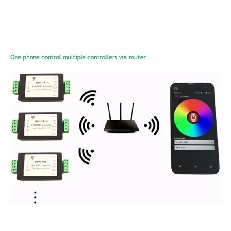 H801 RGBW светодиодный WIFI контроллер LED RGB DC5 24V Вход для 5050 2835 3528 SMD полосы светильник