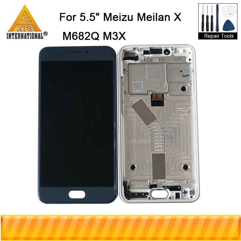 

Original LCD Frame For 5.5" Meizu Meilan X M682Q M3X Axisinternational LCD Screen Display+Touch Digitizer For Meizu M3X Assembly
