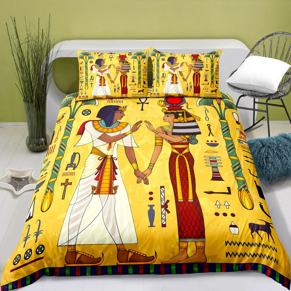 Bedding Set Ancient Egypt Comforter Cover Set Egyptian Civilization Duvet Cover Set Egypt Culture Quilt/Blanket Cover&Pillowcase - Image 2